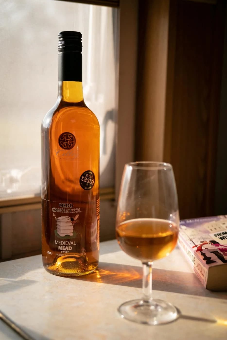 Celteg mead poured into a glass